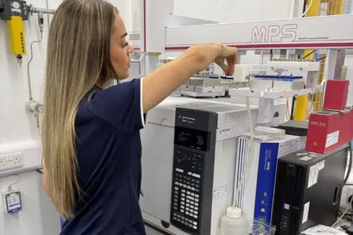 Carys Parker quality control and process lead at work